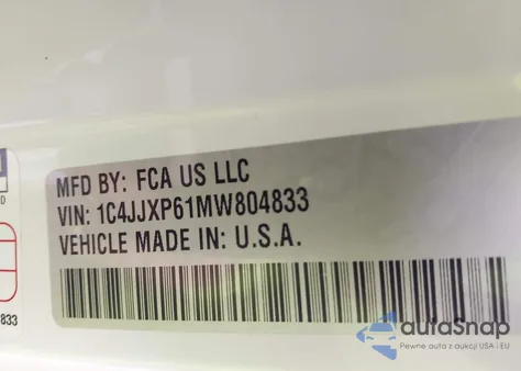 2021 Jeep Wrangler 4Xe Unlimited Sahara 4X4 z USA, uszkodzony, nr VIN 1C4JJXP61MW804833